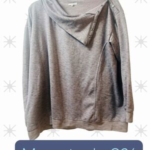 Maurices Heather Gray/purple Cowl Neck Sweater 3X